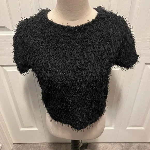 Zara size 9 Black Textured Women's Top - Picture 14 of 16